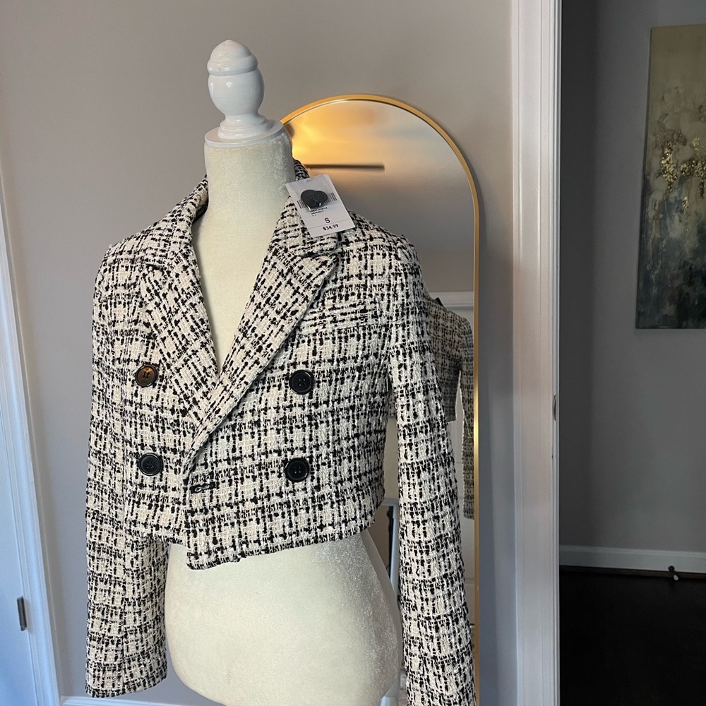 NWT forever 21 plaid crop blazer